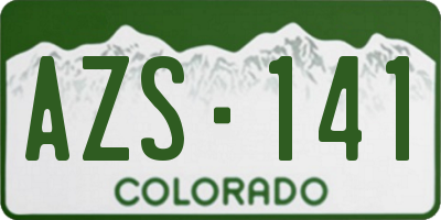CO license plate AZS141