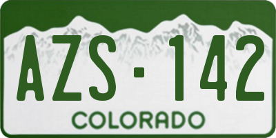 CO license plate AZS142