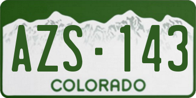 CO license plate AZS143