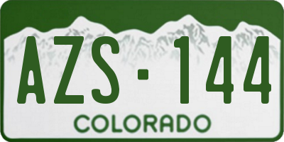CO license plate AZS144