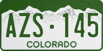 CO license plate AZS145