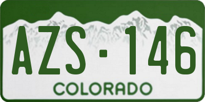 CO license plate AZS146