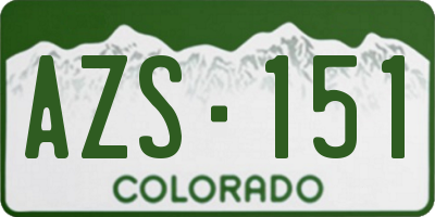 CO license plate AZS151