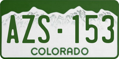CO license plate AZS153
