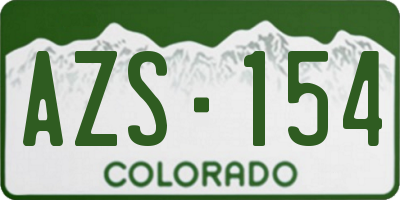 CO license plate AZS154