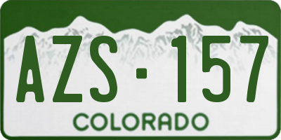 CO license plate AZS157