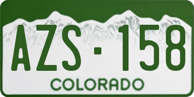 CO license plate AZS158