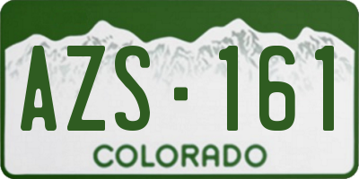 CO license plate AZS161