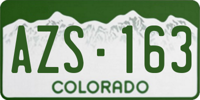 CO license plate AZS163