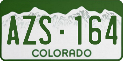 CO license plate AZS164