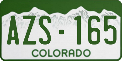CO license plate AZS165