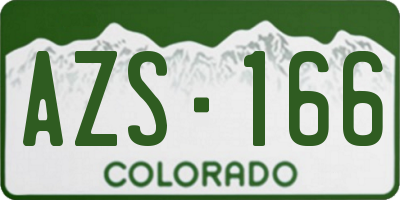 CO license plate AZS166