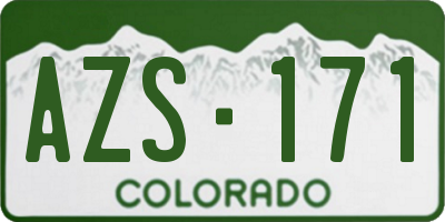 CO license plate AZS171