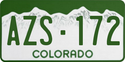 CO license plate AZS172