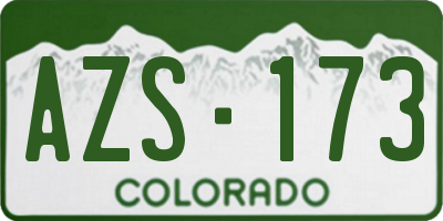 CO license plate AZS173