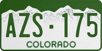 CO license plate AZS175