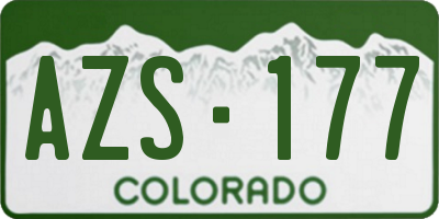 CO license plate AZS177