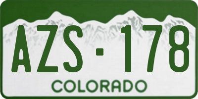 CO license plate AZS178