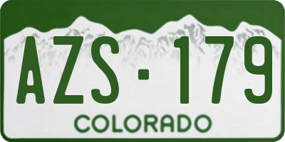 CO license plate AZS179