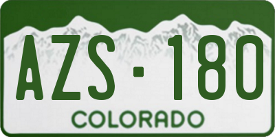 CO license plate AZS180