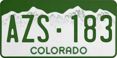CO license plate AZS183