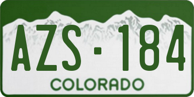 CO license plate AZS184