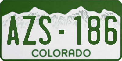 CO license plate AZS186