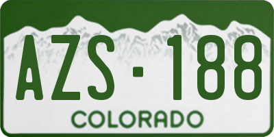 CO license plate AZS188
