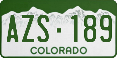 CO license plate AZS189