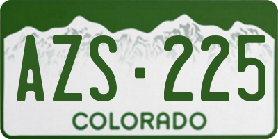 CO license plate AZS225