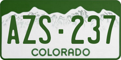 CO license plate AZS237