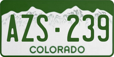 CO license plate AZS239