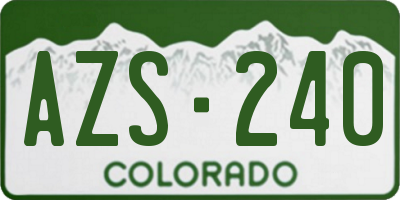 CO license plate AZS240