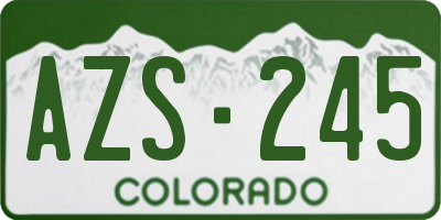 CO license plate AZS245