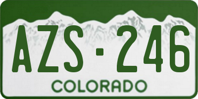 CO license plate AZS246
