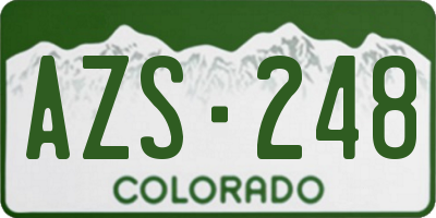 CO license plate AZS248