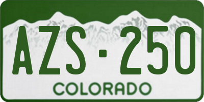 CO license plate AZS250