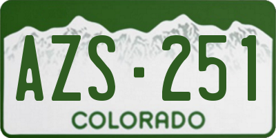 CO license plate AZS251