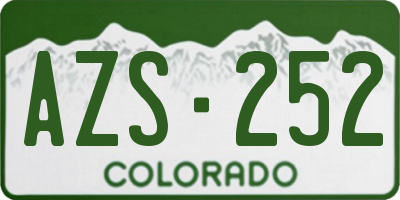 CO license plate AZS252