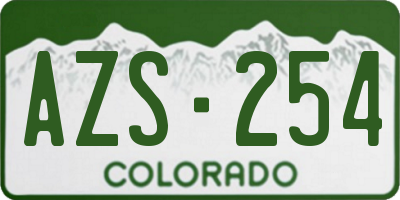 CO license plate AZS254