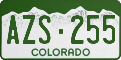 CO license plate AZS255