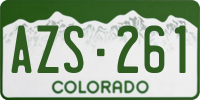CO license plate AZS261