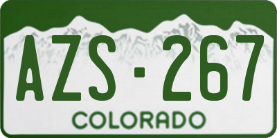 CO license plate AZS267