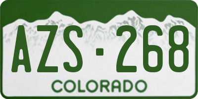 CO license plate AZS268