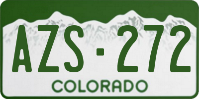 CO license plate AZS272