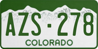 CO license plate AZS278