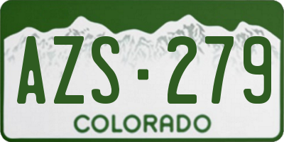 CO license plate AZS279