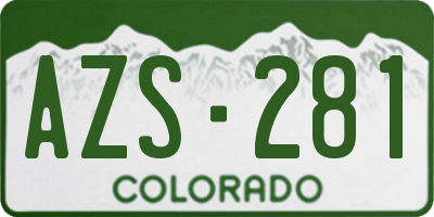 CO license plate AZS281