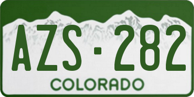 CO license plate AZS282