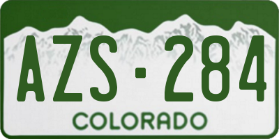 CO license plate AZS284